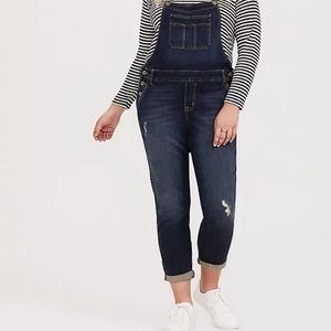Dark Wash Stretch Overalls